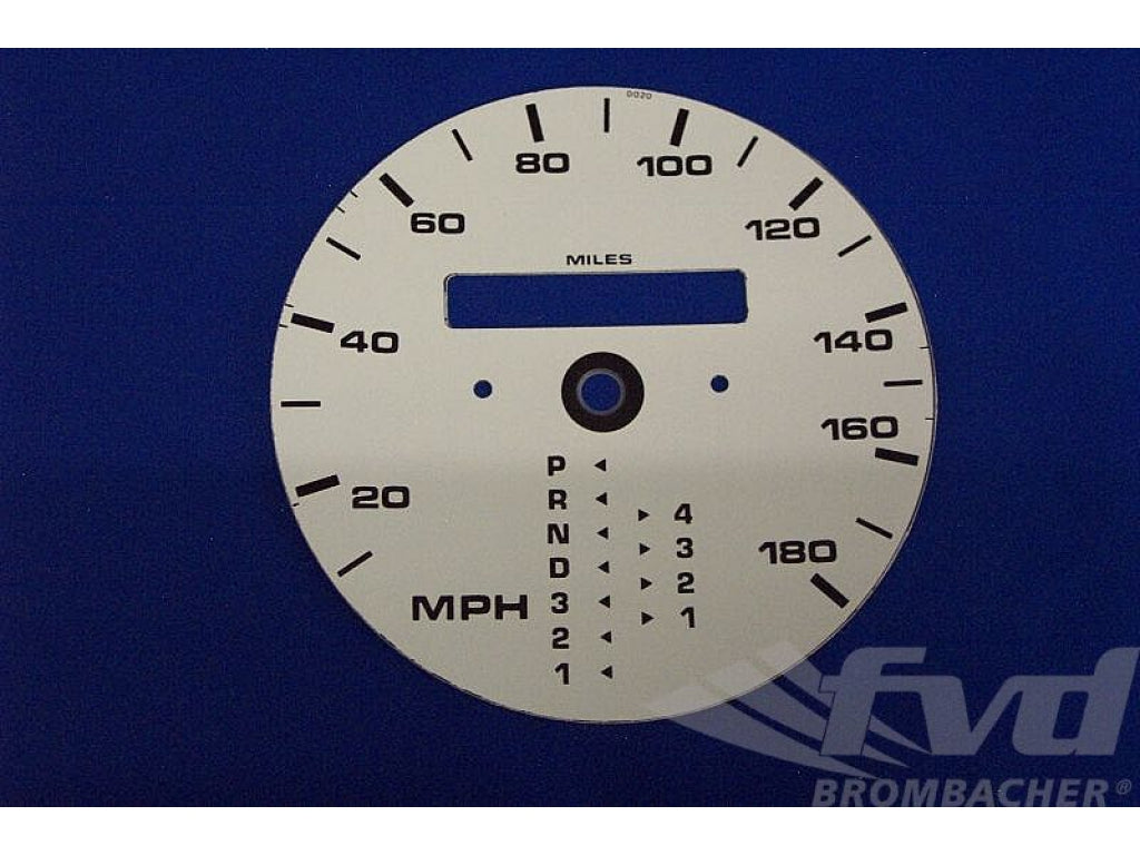 gauge faces white 964/993 speedometer mph + tiptr