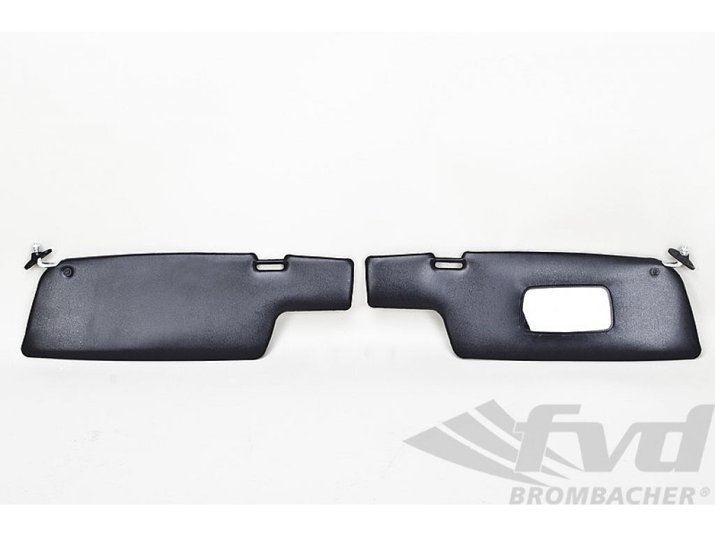 Sun visor Set 911 Coupe, with mirror right black/black