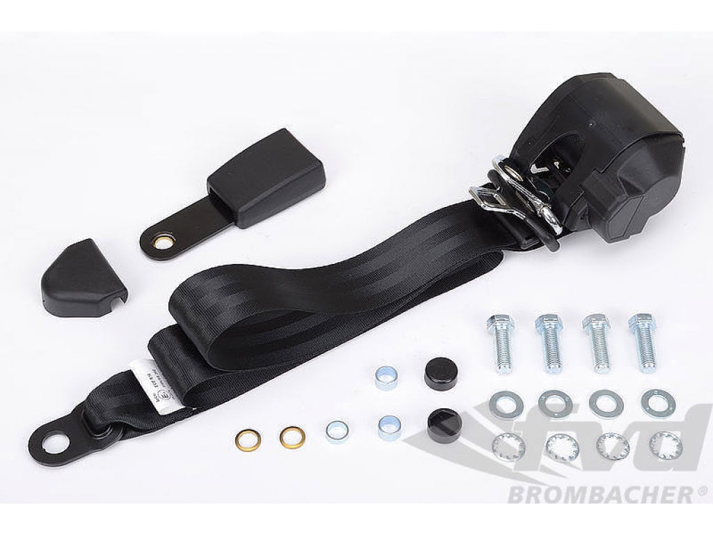 Seat belt black (3-point), retracting system with 12cm (4.75 ) receiver