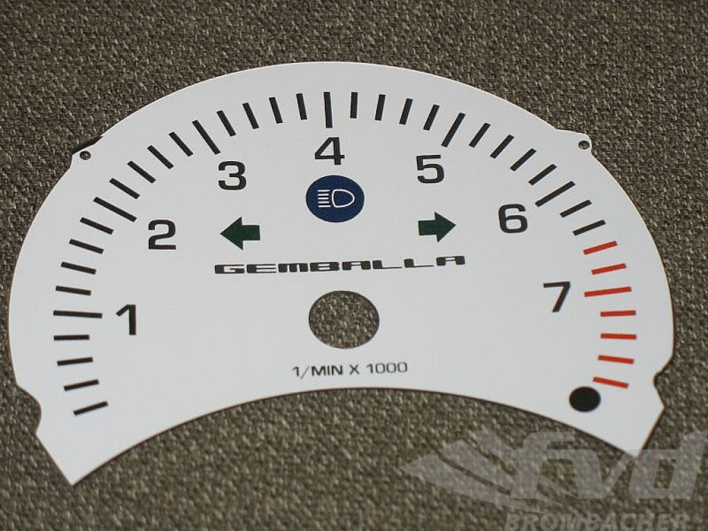 Gauge Face White Gemballa 986 2.5L (Tach Only)