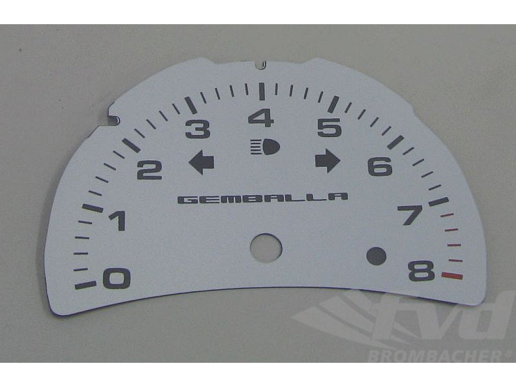 Gauge Face White Gemballa 996 /986 02- (Tach Only)