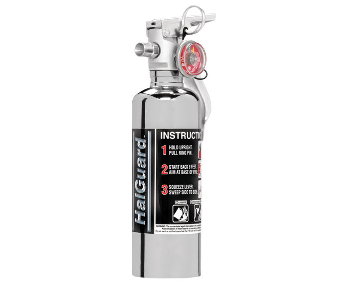 HalGuard 1.4 lb. Clean Agent Fire Extinguisher, Chrome