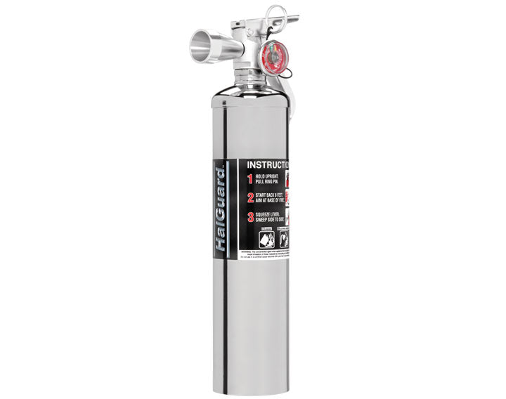 HalGuard 2.5 lb. Clean Agent Fire Extinguisher, Chrome