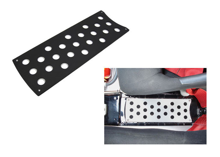 Rennline Perforated Aluminum E-Brake Block off Plate, Black