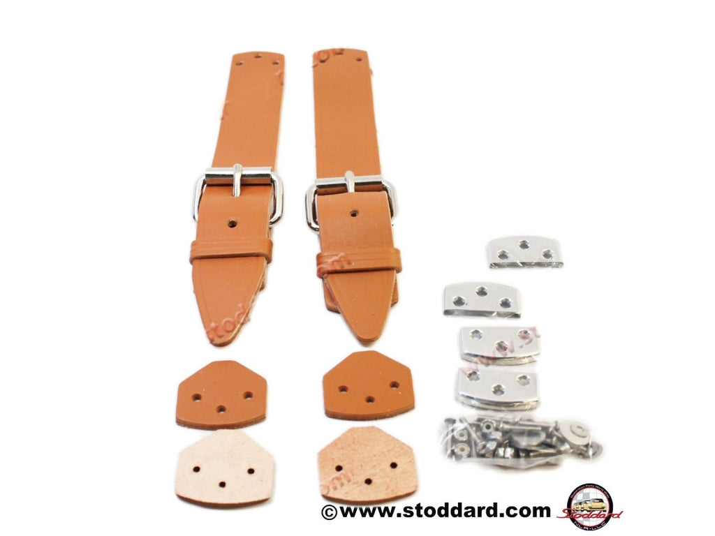 Leather Hood Straps, Tan