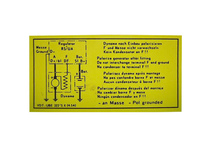 Voltage Regulator Cover decal, 356