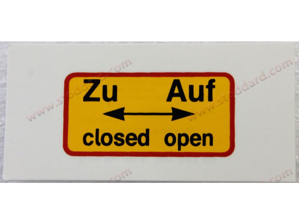 Zu Auf Decal For Carb Pre Heat Shrouds Replaces 64470158700