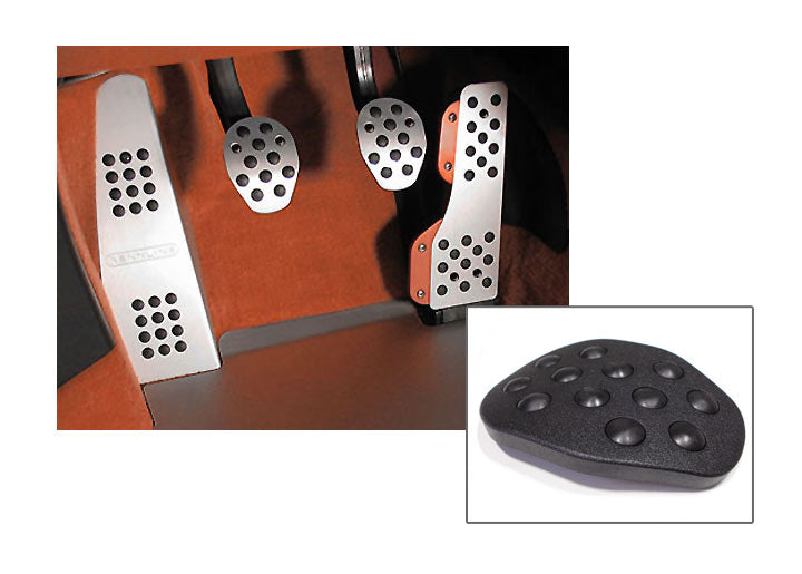 Rennline 4-Piece Rubber Grip Aluminum Pedal Set, Manual Trans, Black