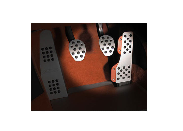 Rennline 3-Piece Rubber Grip Aluminum Pedal Set, Manual Trans, Silver - NO LONGER AVAILABLE
