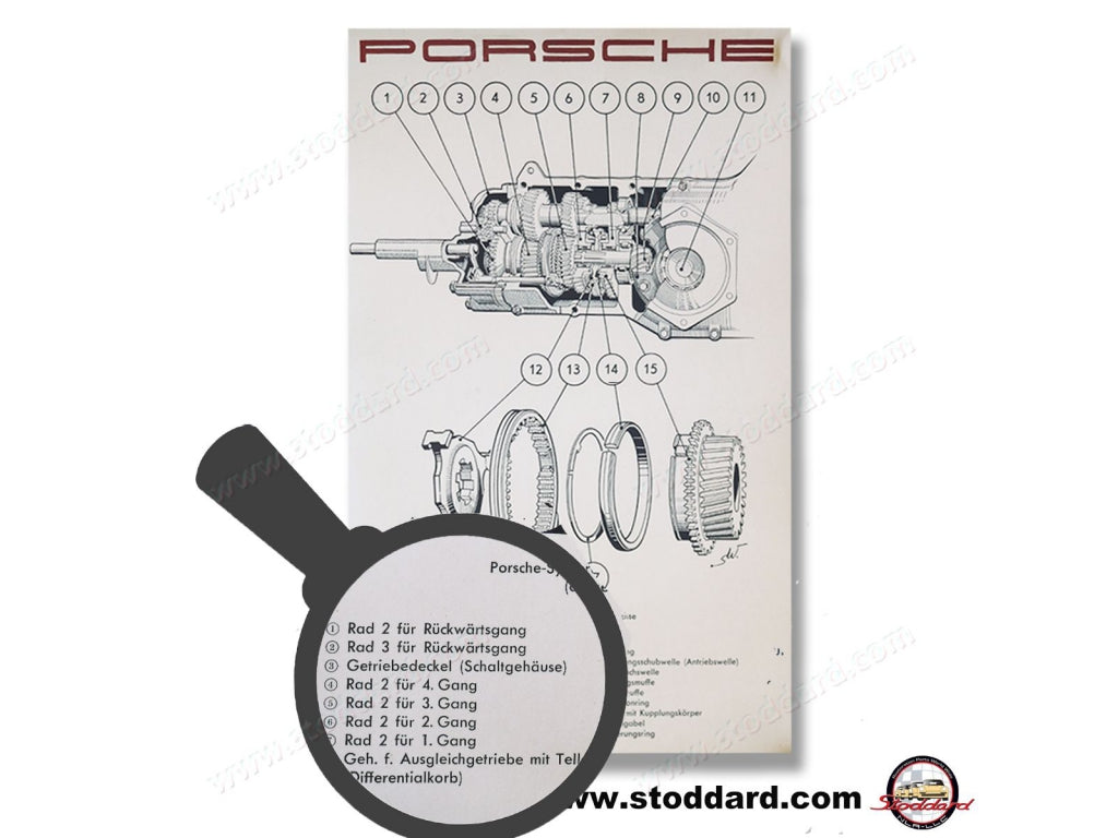 Cut-Away Poster Diagram of 356A 741 Transmission In German.