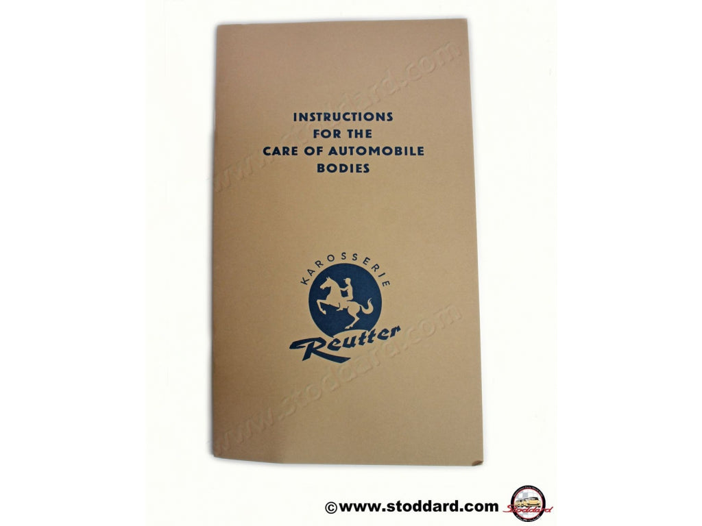 Note on Maintenance for 356 1950-1955 Bodywork, Reutter, In English.