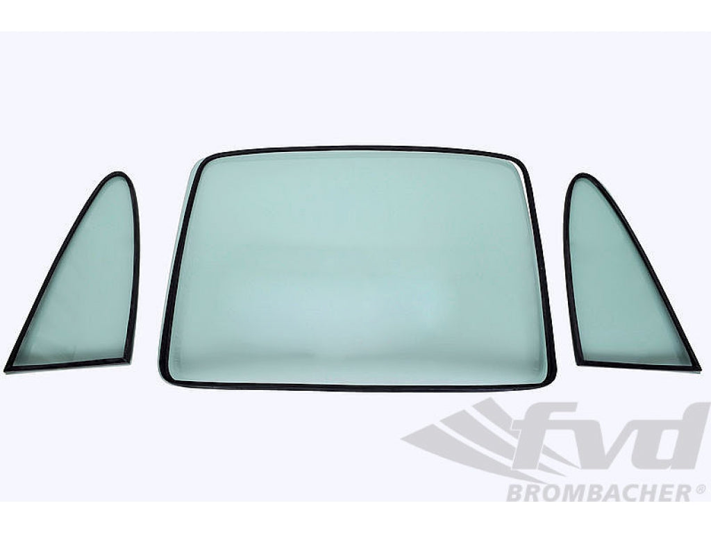 Rear & Quarter Windshields with Seals - Green - Makrolon