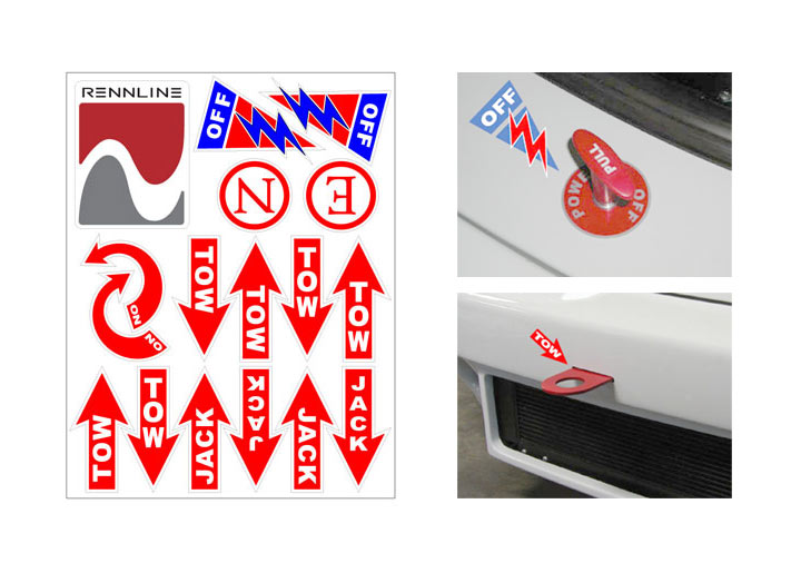 Rennline Safety Sticker and Decal Kit