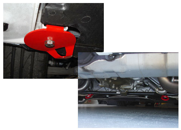 Rennline Front and Rear Tie Down/ Jack Plate Set  boxster/cayman