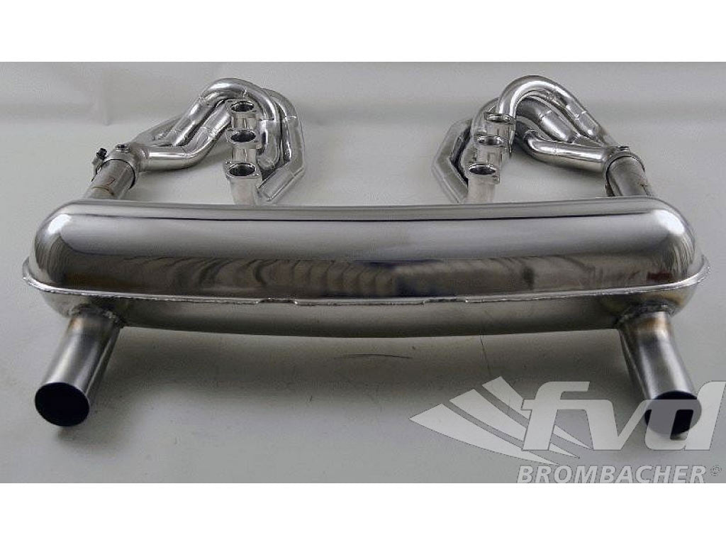 Exhaust System Brombacher Race 911 74-89 , Sound Version, Stainless Steel, cat bypass, 2x70mm roun