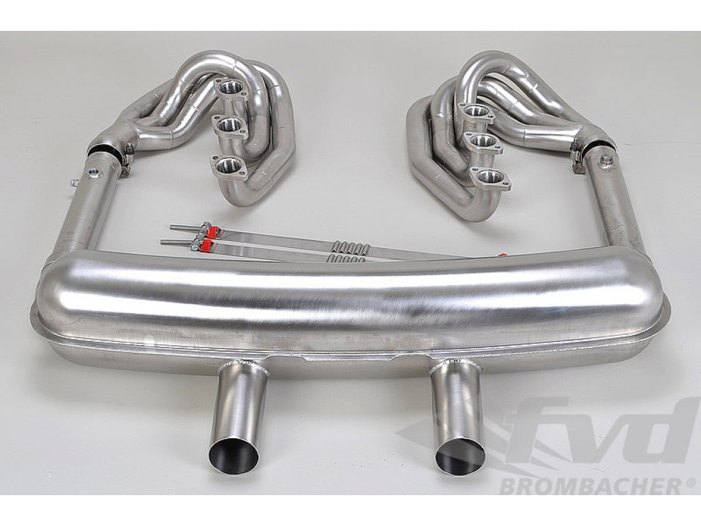 Brombacher Exhaust System 911 74-83 - Race - Without Heat - Bypass - Center Exit - Not US SC 80-83