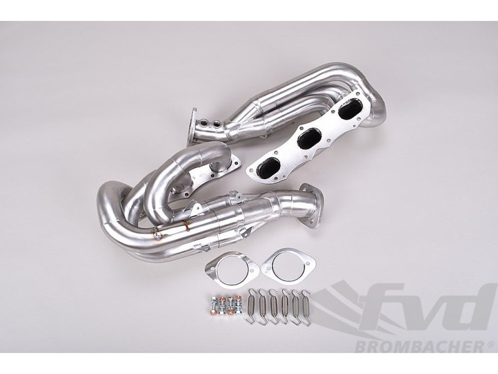 Long Tube Race Header Set 981 Cayman and Boxster - Brombacher Edition - Catalytic Bypass