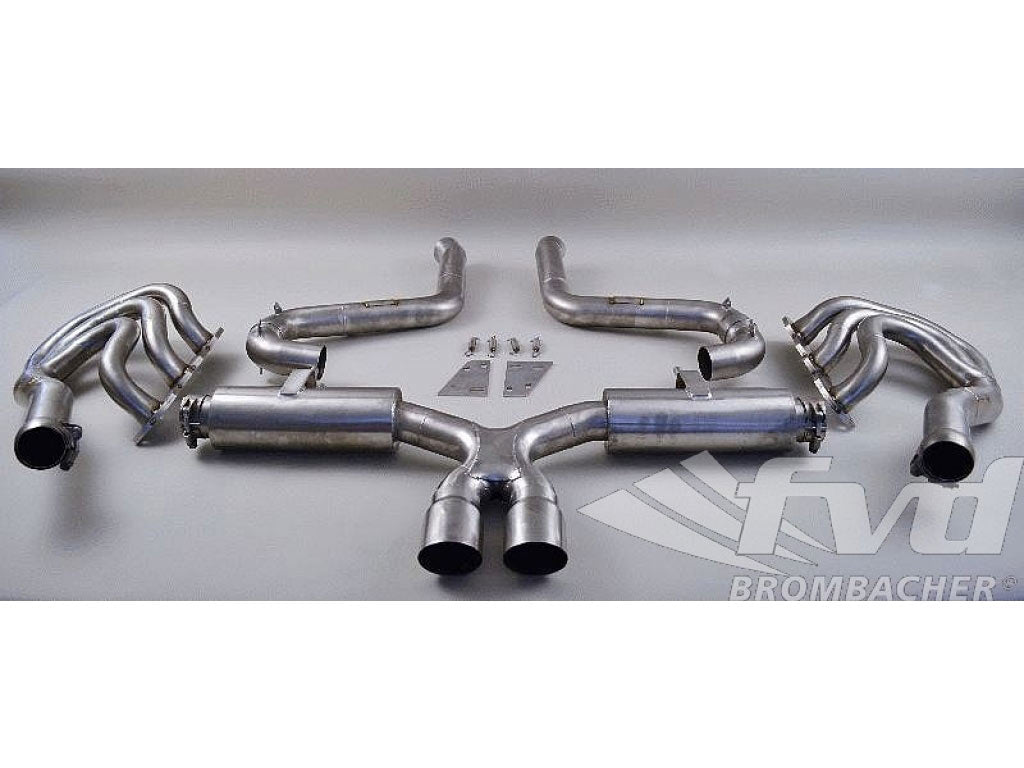 Exhaust System RACE 987.2 Cayman (Sound Version), 200 Cell HD Cats and cat bypass w / tips 2x90m