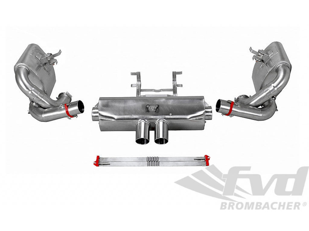 Exhaust System Race 997 GT3 Cup S M&M Catalytic Bypass, Stainless Steel with Tips 2x76mm