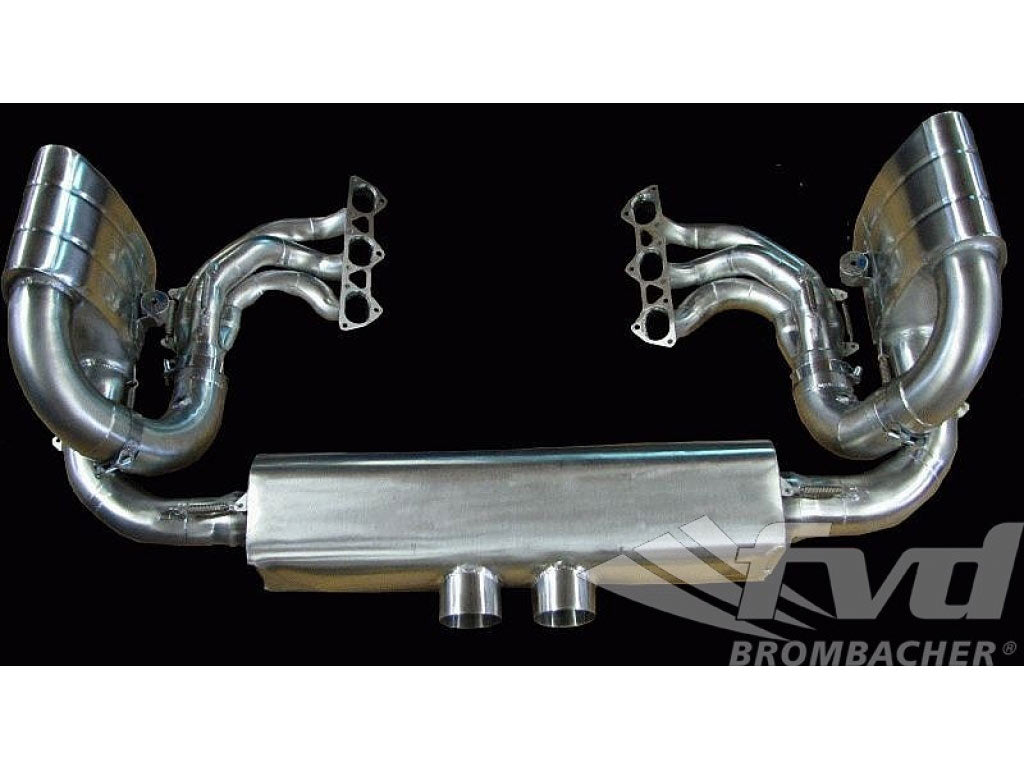 90mm-Exhaust System Race 997 GT3 Cup-R/RSR M&M 100 Cell Cats Stainless Steel, with Tips 2x90mm