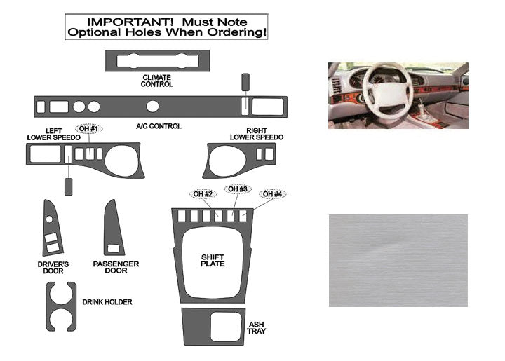Brushed aluminum dash kit 944 968
