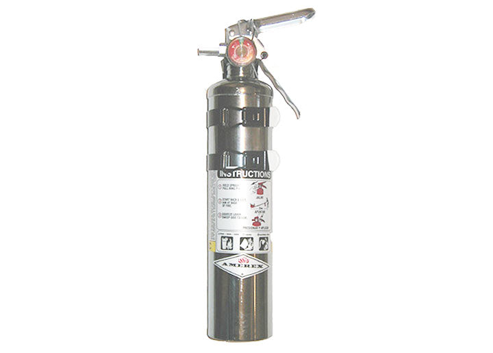 halon 2.5 lb steel chrome canister fire extinguisher