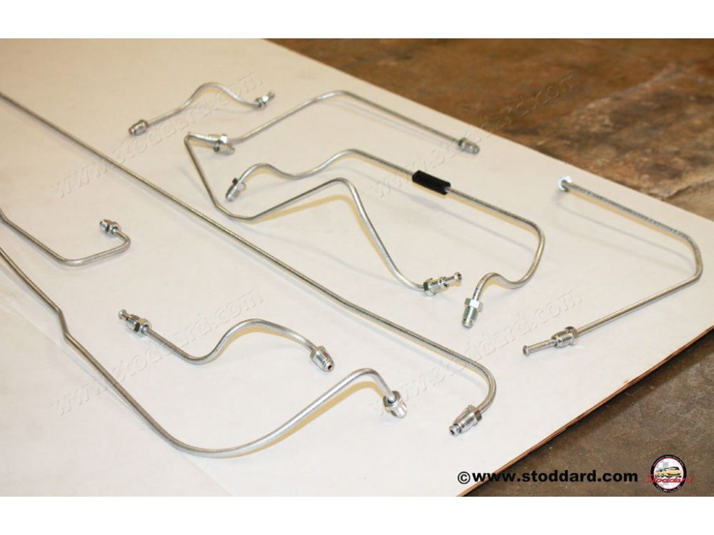 Brake Line Kit, Galvanized Steel for 911 912 1968 only. 90135565010