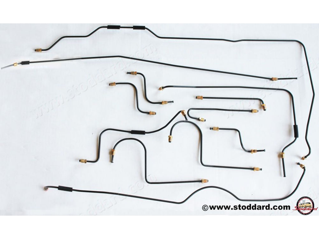 Precision Pre-Bent PFV (Green) Coated Brake Line Kit for 914 1970-1974