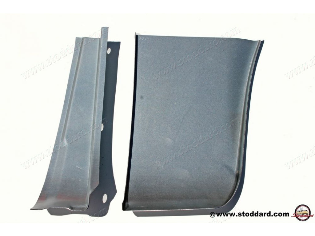 Lower Front Fender Repair Panel Set, Left, with Inner Support Flange.