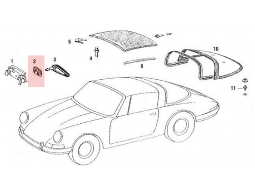 Escutcheon For Targa Top Release Handle