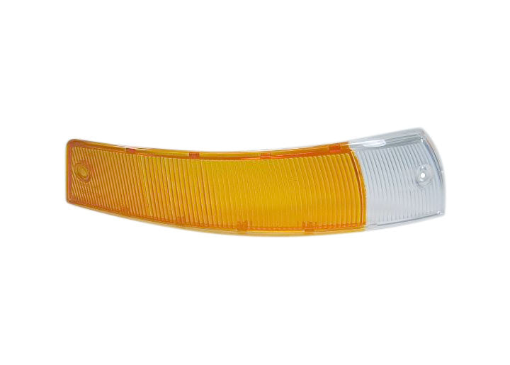 Front signal lens, amber/clear, right side. Fits 1965-1968. euro version