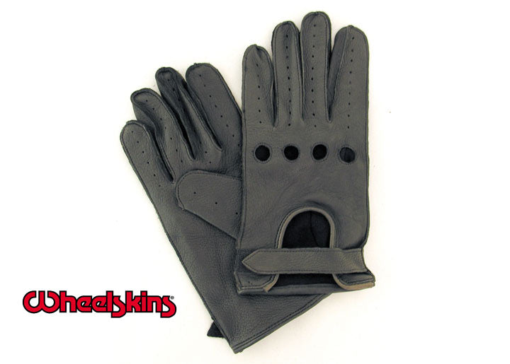call for availability - Wheelskins Deerskin black Driving Gloves - available in med and large