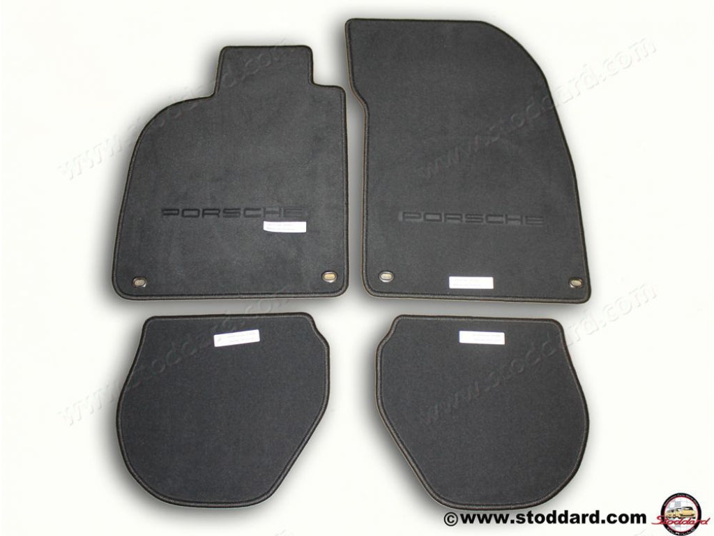 Floor Mats (Set of Four), Black for LHD 964 993 1989-1998. Porsche Classic Part
