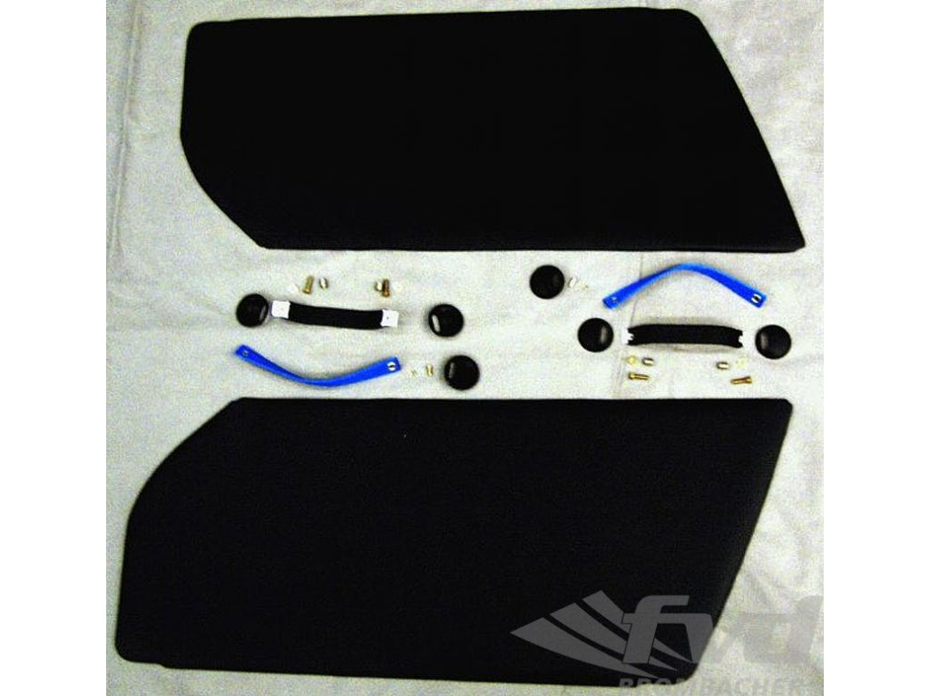 Door Panel Set 911 / 930 / 964 / 993 - Leather - Maritime Blue Door Pulls