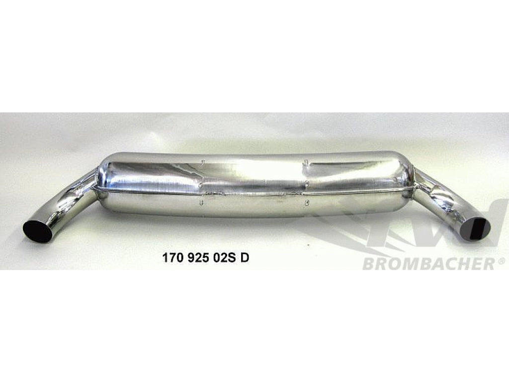 Muffler 911 1975-89 - Sport - Stainless Steel - 1 in x 2 out - 84 mm (3.3 ) Tips
