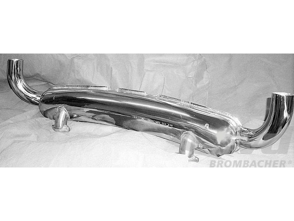 Muffler 911 2.7 L 8/1973-7/1975 - Street - Stainless Steel - 2 in x 2 out - 70 mm (2 3/4 ) Tips