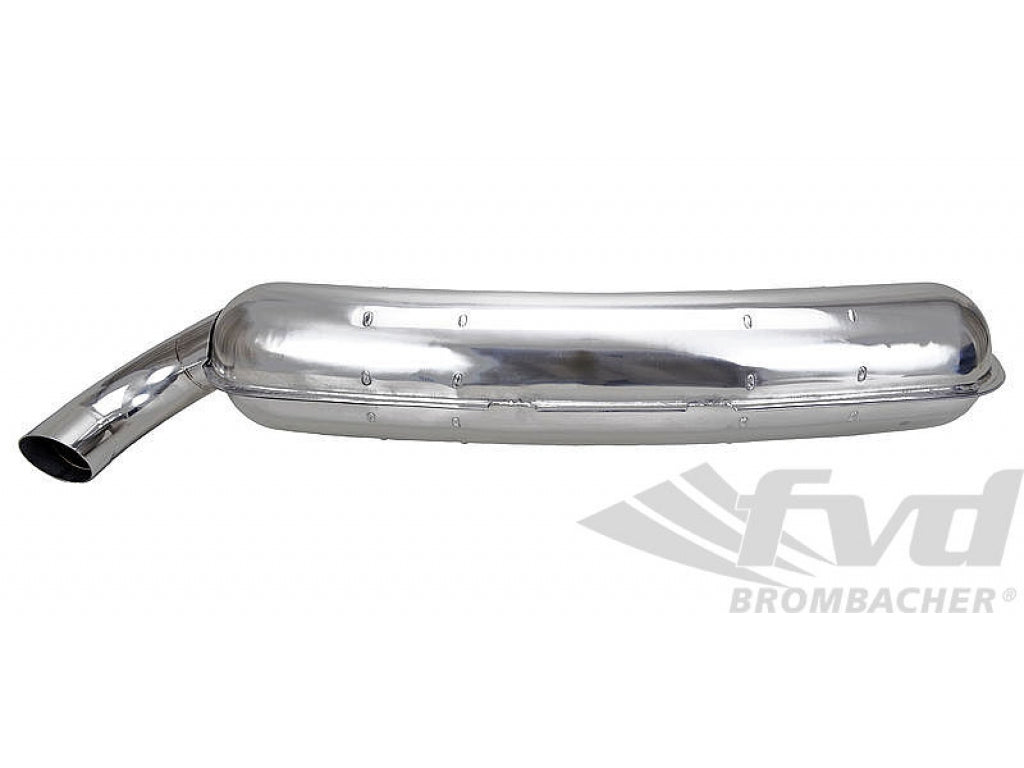 Muffler 911 1975-89 - Sport - Stainless Steel - 2 in x 1 out - Weld On 84 mm (3.3 ) Tip