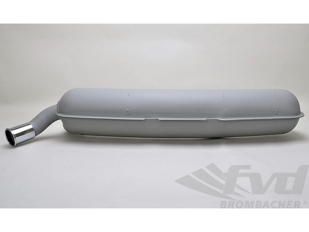 Muffler 911 1975-89 - OEM - Stainless Steel - 1 in x 1 out - 60 mm (2.36 ) Tip