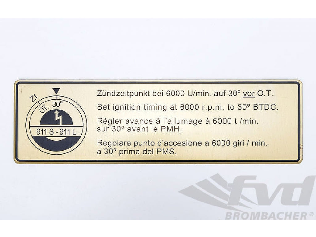 Klebeschild Zundzeitpunkt