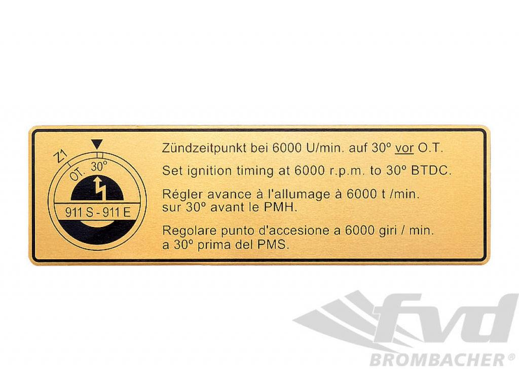 Klebeschild Zundzeitpunkt