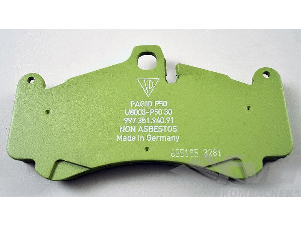Brake pad (1 pce) 996 GT3 cup 02- front 05- for Steel Rotors (6-pistons)