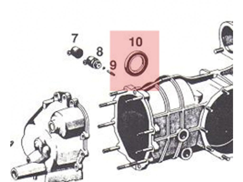Side cover seal, 45 X 65 X 10mm.