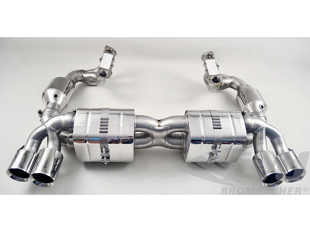 Exhaust System without Valves, 911 3.4L 2012+ (991) Brombacher 200 Cell HD Cats,Tips 4x90mm