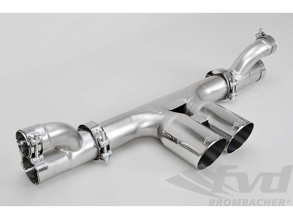 Center Muffler Bypass 997 GT3/RS Brombacher Stainless Steel, with 3.5 (90mm) tips