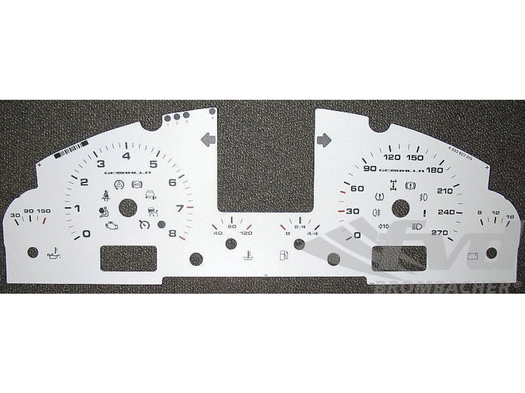 Cayenne V6/S Gauge Faces (White-km/h) Schalter/Tiptronic