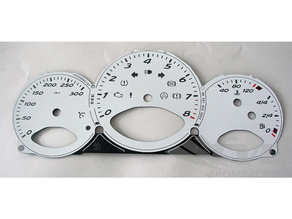 Gauge Faces White 987,987C - KPH - Manual