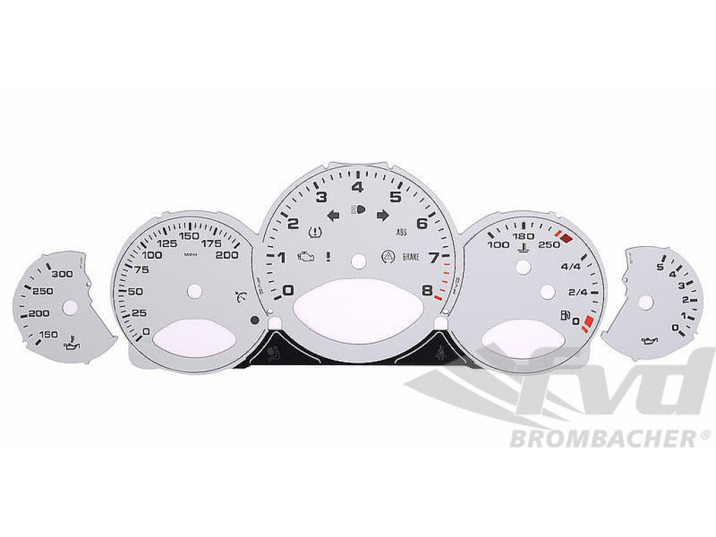 Gauge Faces white 997 MPH, Shifter