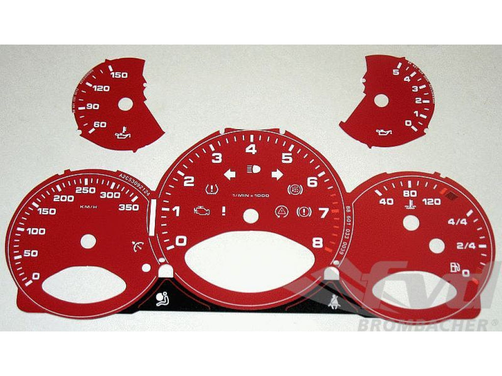 Gauge Faces guards red 997 Turbo Km/h