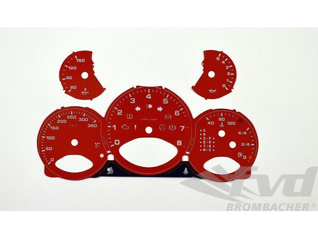 Gauge Faces guards red 997 Turbo Km/h Tiptronic