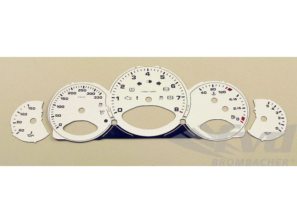 Gauge Faces white 997-2 manual Km/h